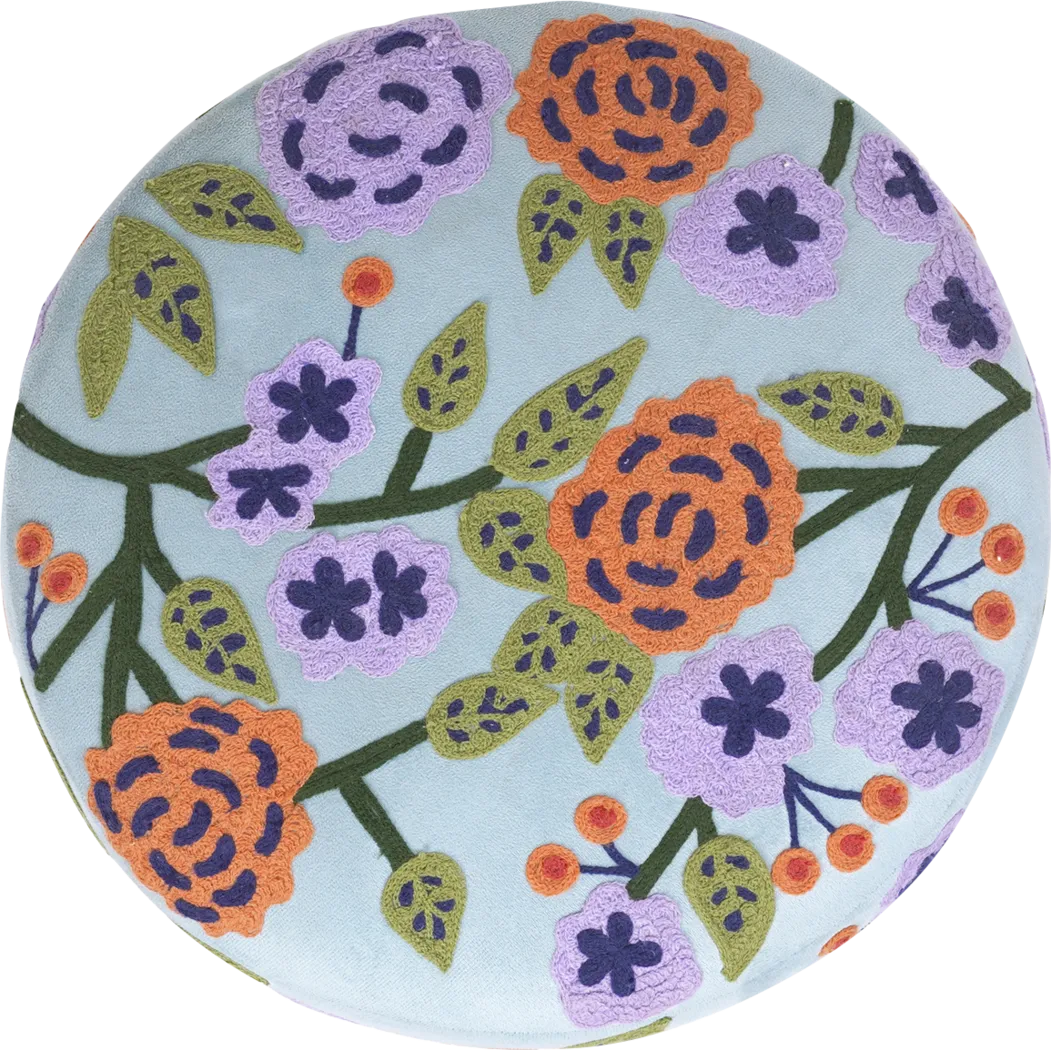 Tansya Blue Ottoman - Thumbnail - Image 3