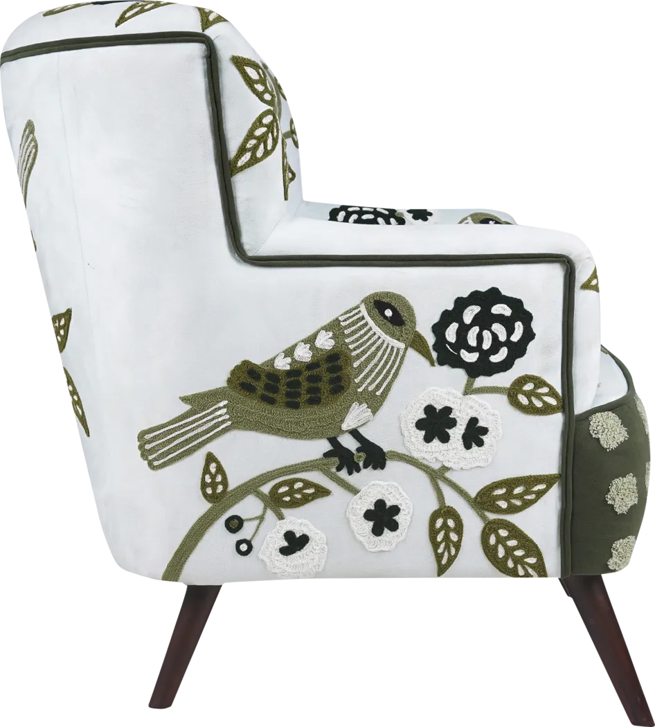 Tansya White/Green Accent Chair - Thumbnail - Image 5