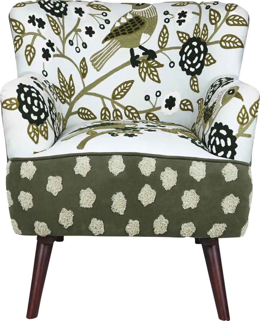 Tansya White/Green Accent Chair - Thumbnail - Image 6