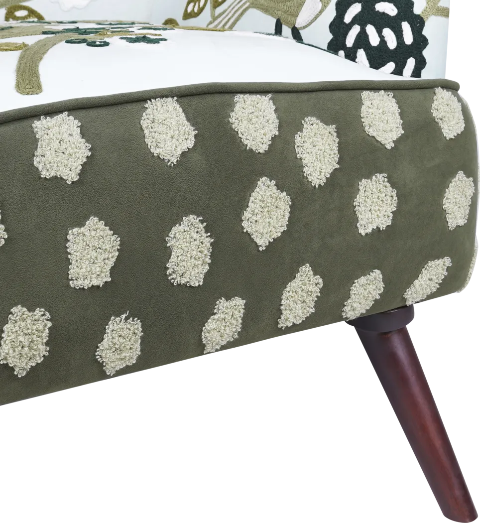 Tansya White/Green Accent Chair - Thumbnail - Image 7