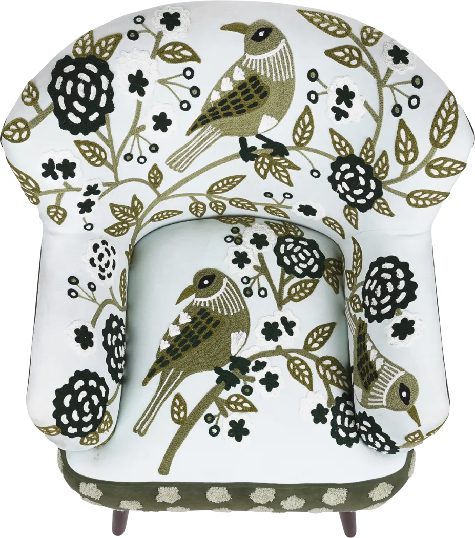 Tansya White/Green Accent Chair - Thumbnail - Image 9