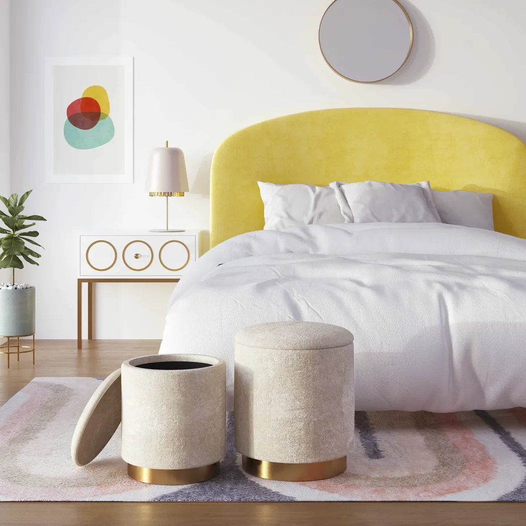 Tapoco Off-White Storage Ottoman, Set of 2 - Thumbnail - Image 2