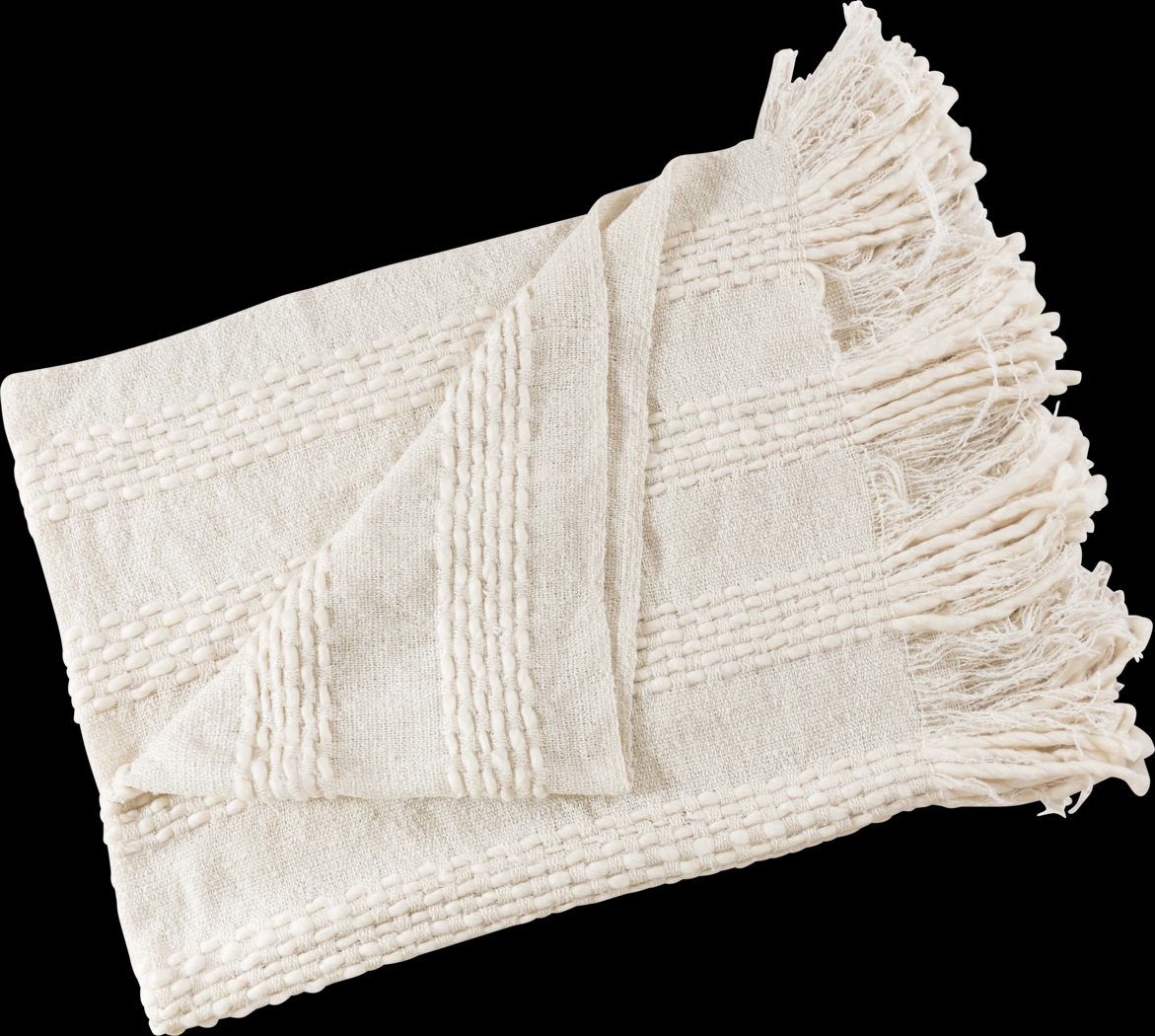 Tara Lane White Throw - Thumbnail - Image 2