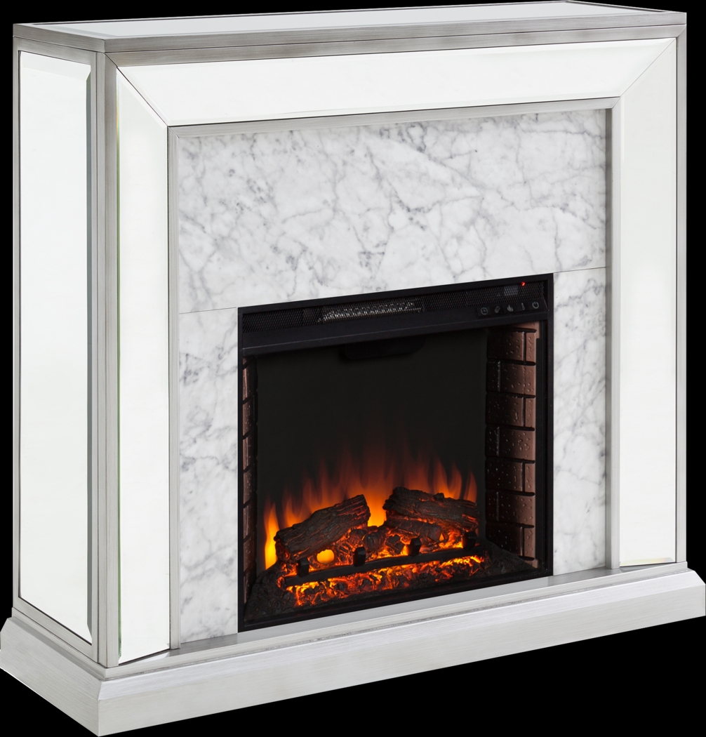 Tarryhollow II Gray 44 in. Console With Electric Log Fireplace - Thumbnail - Image 1