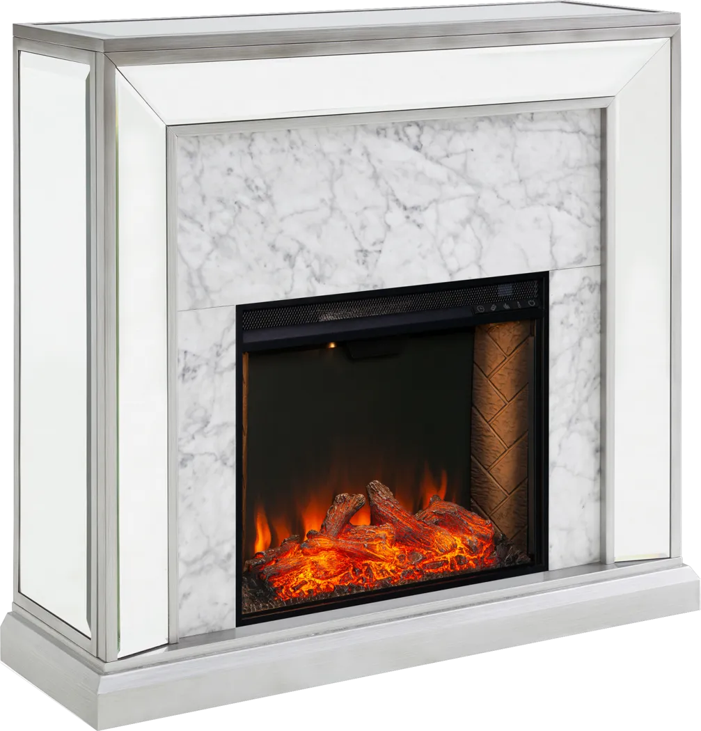 Tarryhollow III Gray 44 in. Console With Smart Electric Fireplace - Thumbnail - Image 1