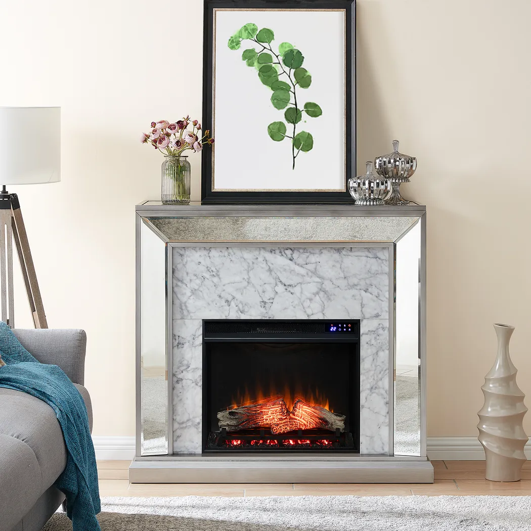 Tarryhollow IV Silver 44 in. Console With Touch Panel Electric Fireplace - Image 7