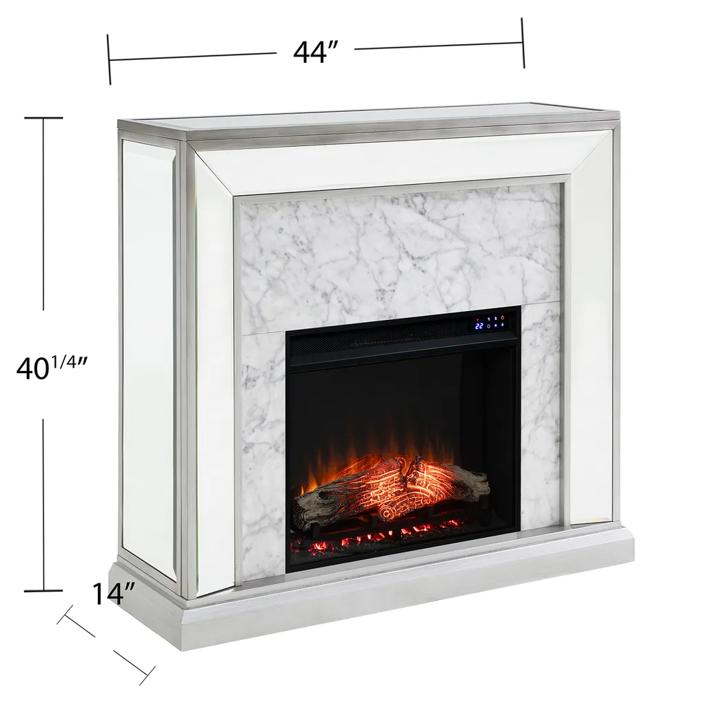 Tarryhollow IV Silver 44 in. Console With Touch Panel Electric Fireplace - Image 8