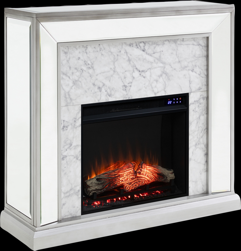 Tarryhollow IV Silver 44 in. Console With Touch Panel Electric Fireplace - Thumbnail - Image 1