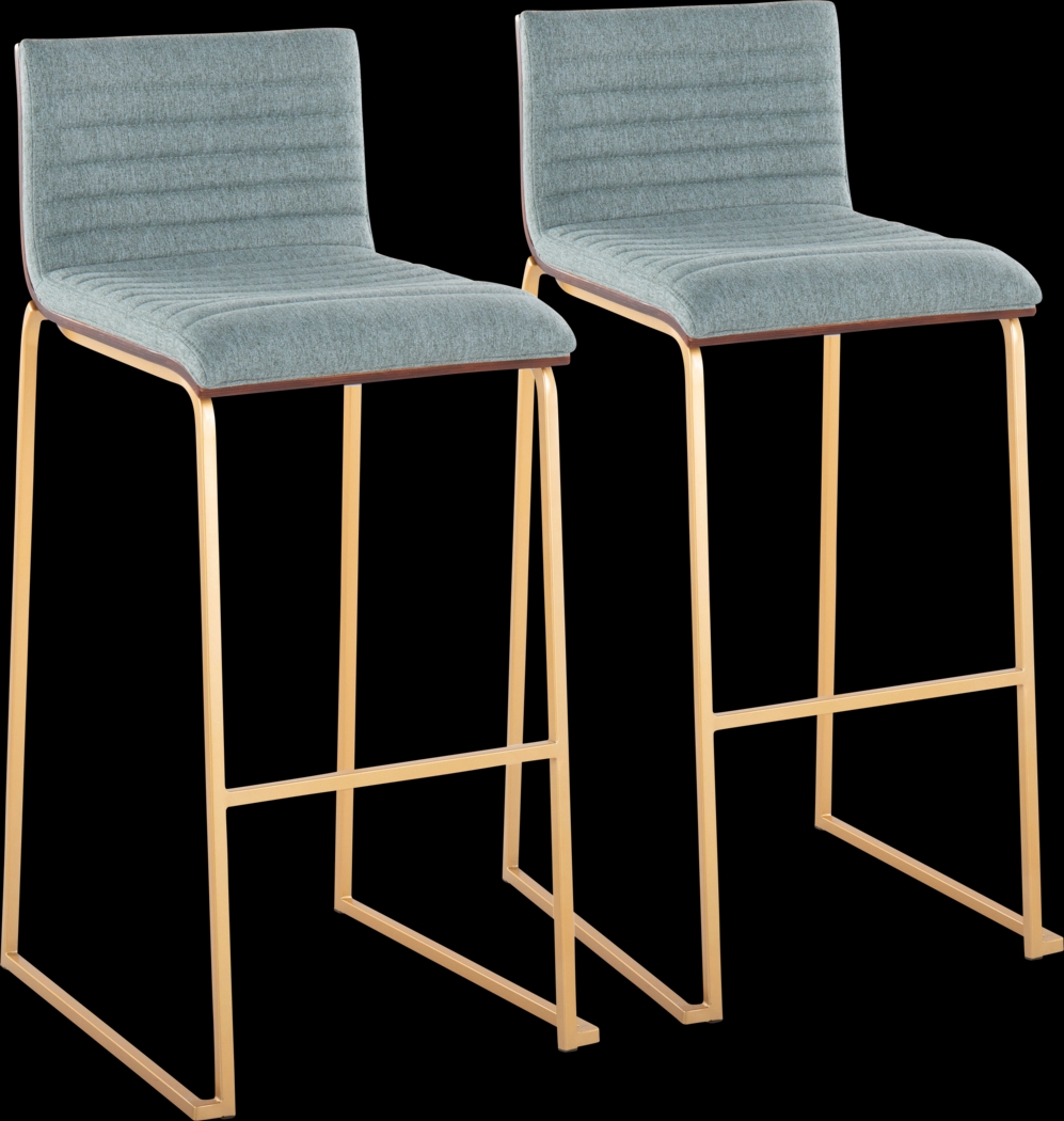 Tatesbrook I Green Barstool, Set of 2 - Thumbnail - Image 1