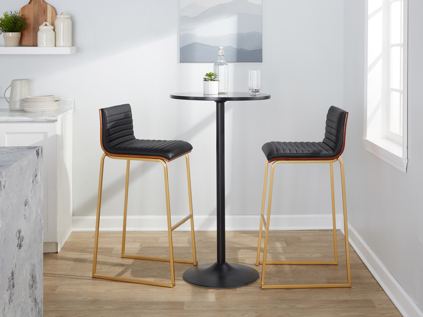 Tatesbrook IV Black Barstool, Set of 2 - Thumbnail - Image 3