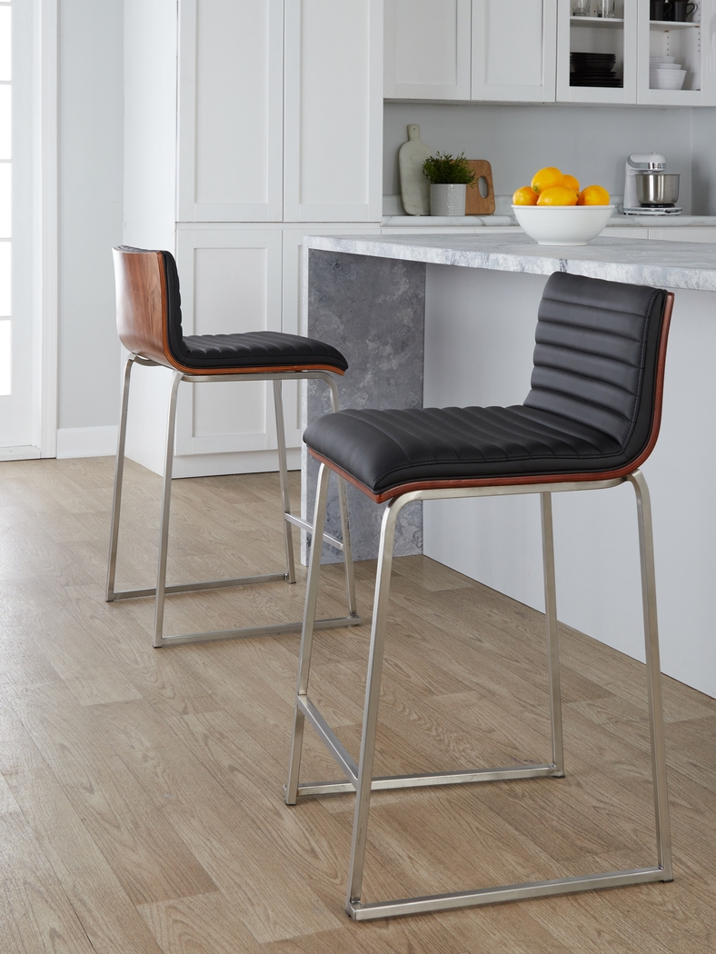 Tatesbrook VI Black Counter Height Stool, Set of 2 - Thumbnail - Image 2