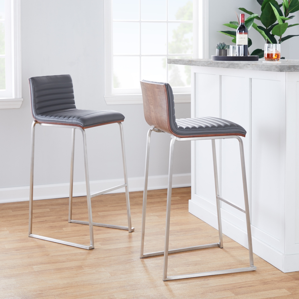 Tatesbrook VI Gray Barstool, Set of 2 - Thumbnail - Image 3