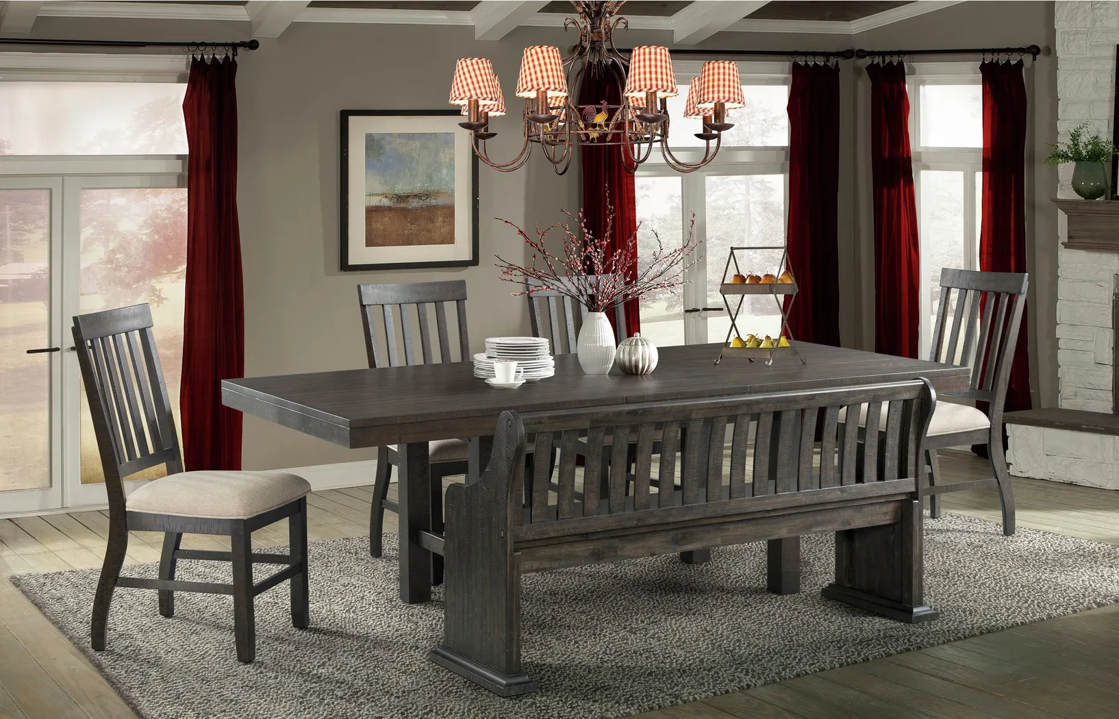 Tatoul Brown Side Chair, Set of 2 - Thumbnail - Image 2