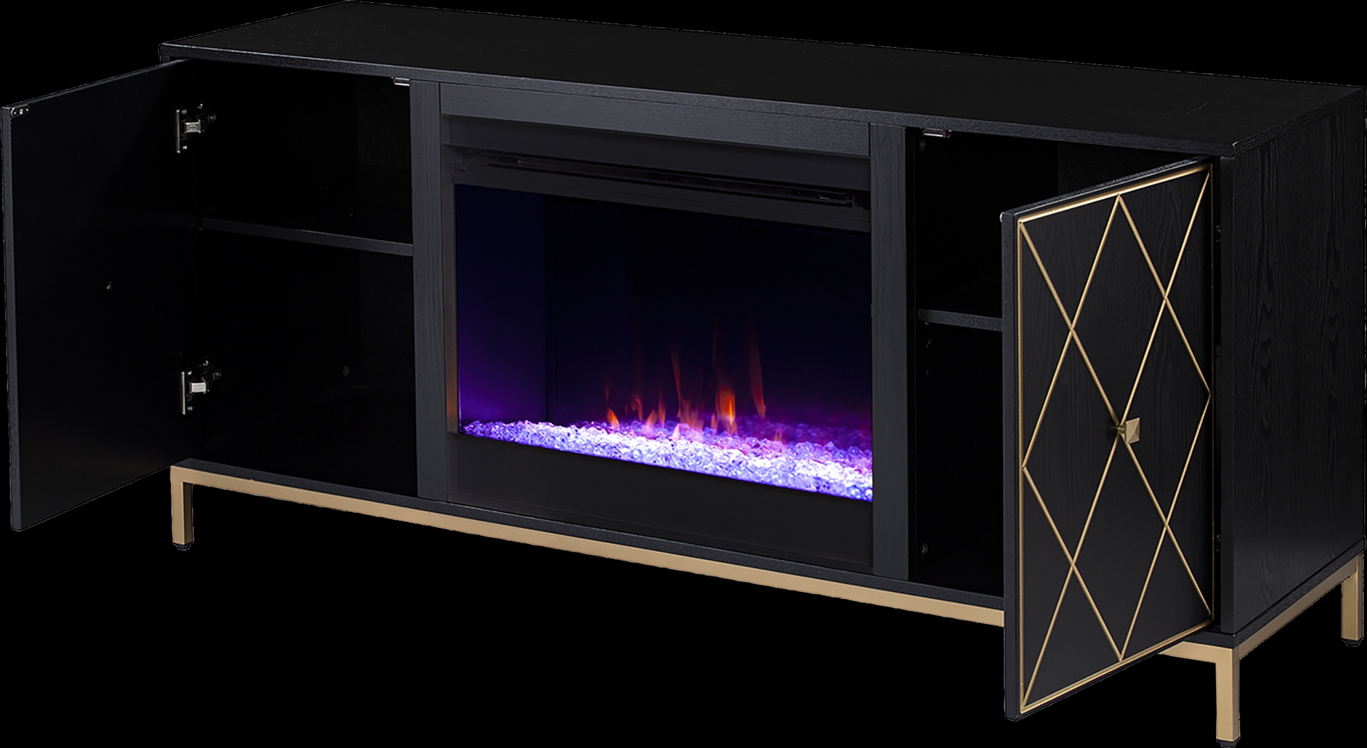 Tattershal I Black 58 in. Console, With Color Changing Electric Fireplace - Thumbnail - Image 4