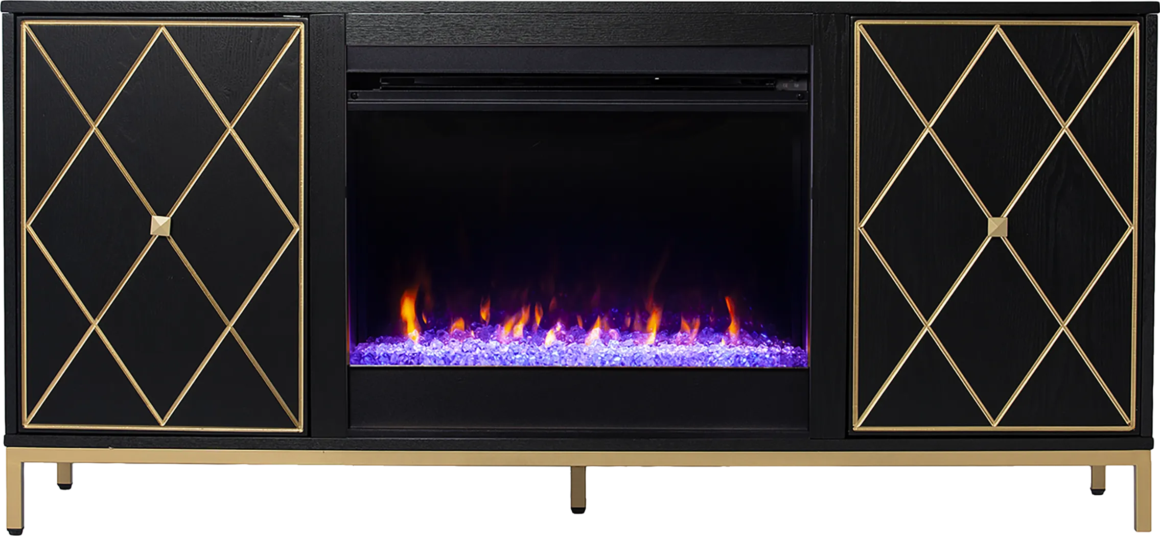 Tattershal I Black 58 in. Console, With Color Changing Electric Fireplace - Image 9