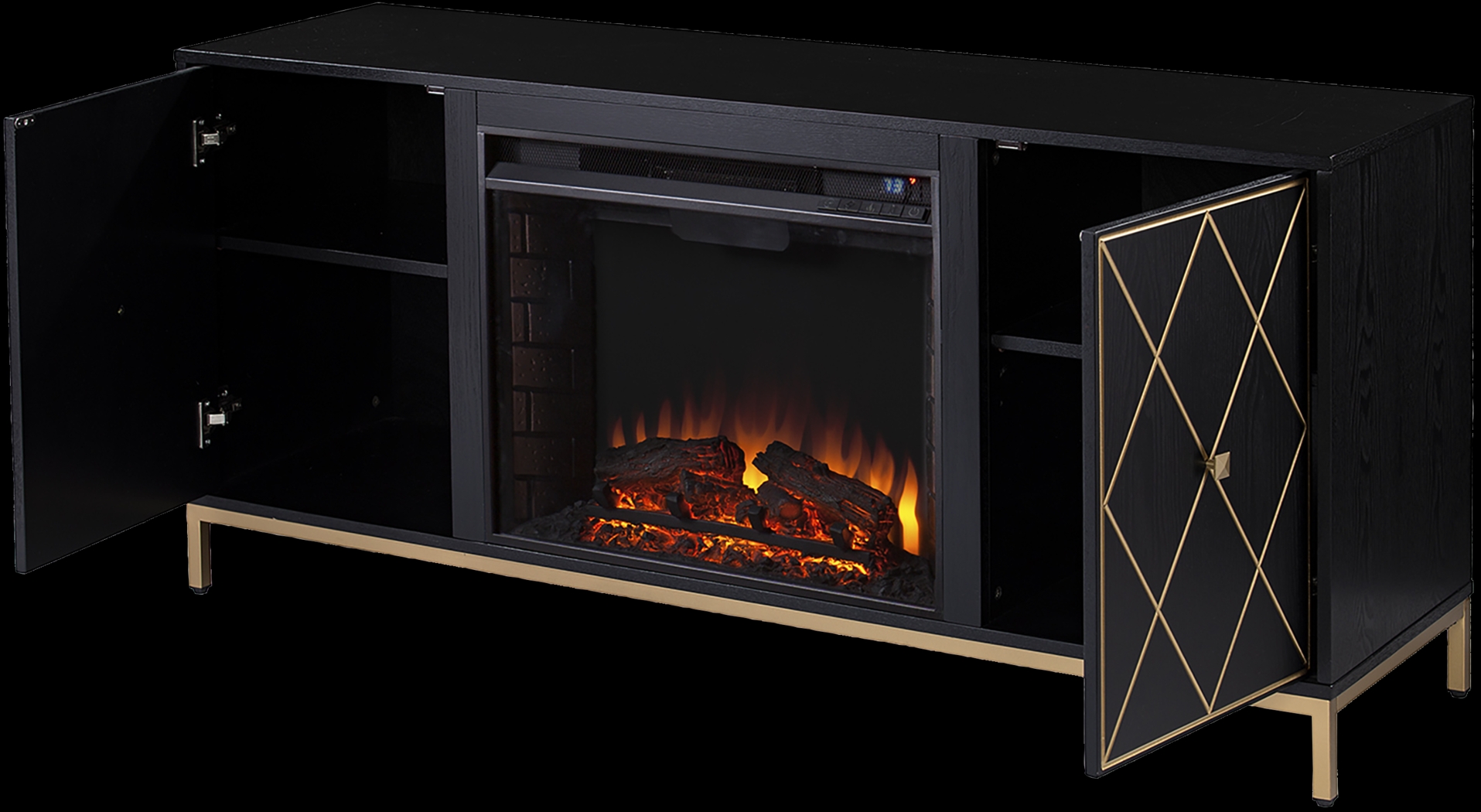 Tattershal II Black 58 in. Console, With Electric Fireplace - Thumbnail - Image 4