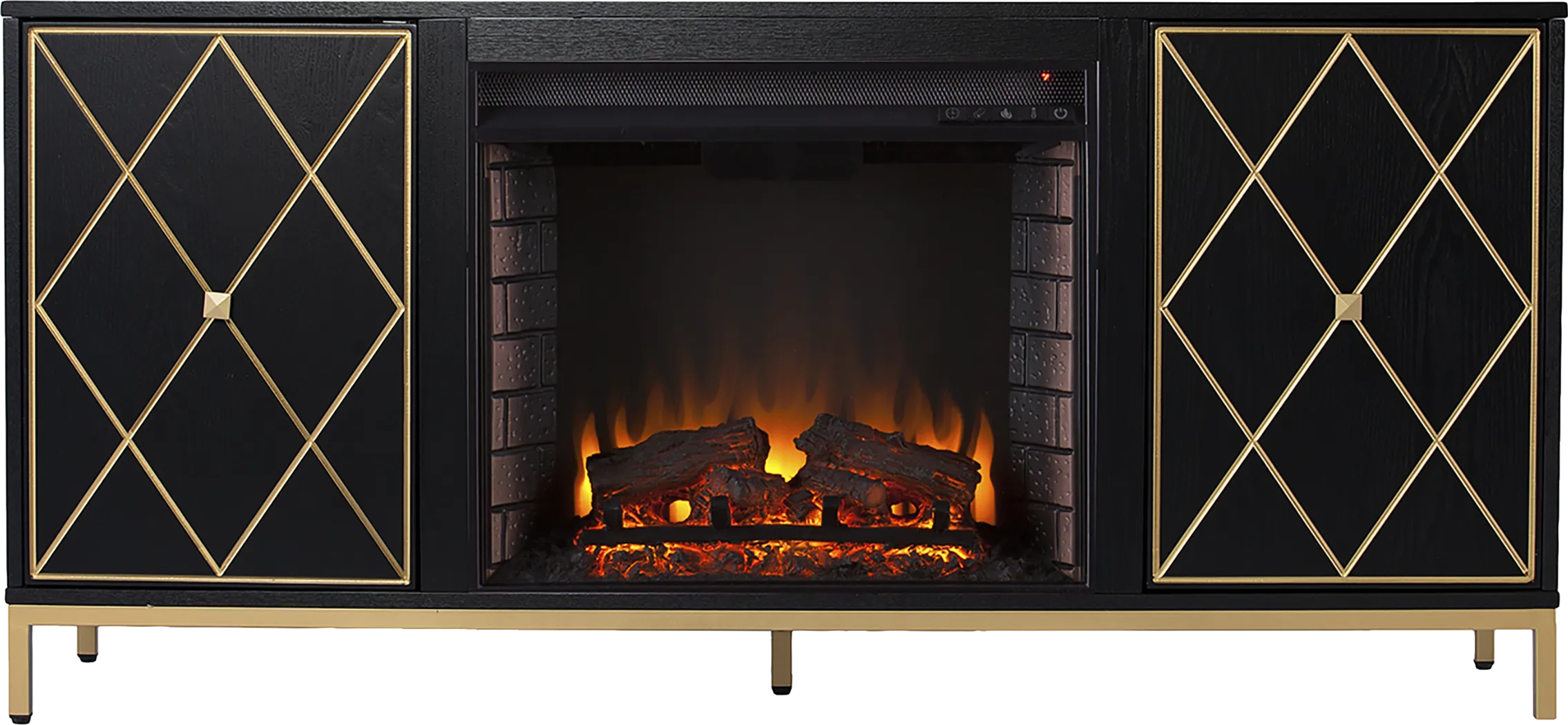 Tattershal II Black 58 in. Console, With Electric Fireplace - Image 9
