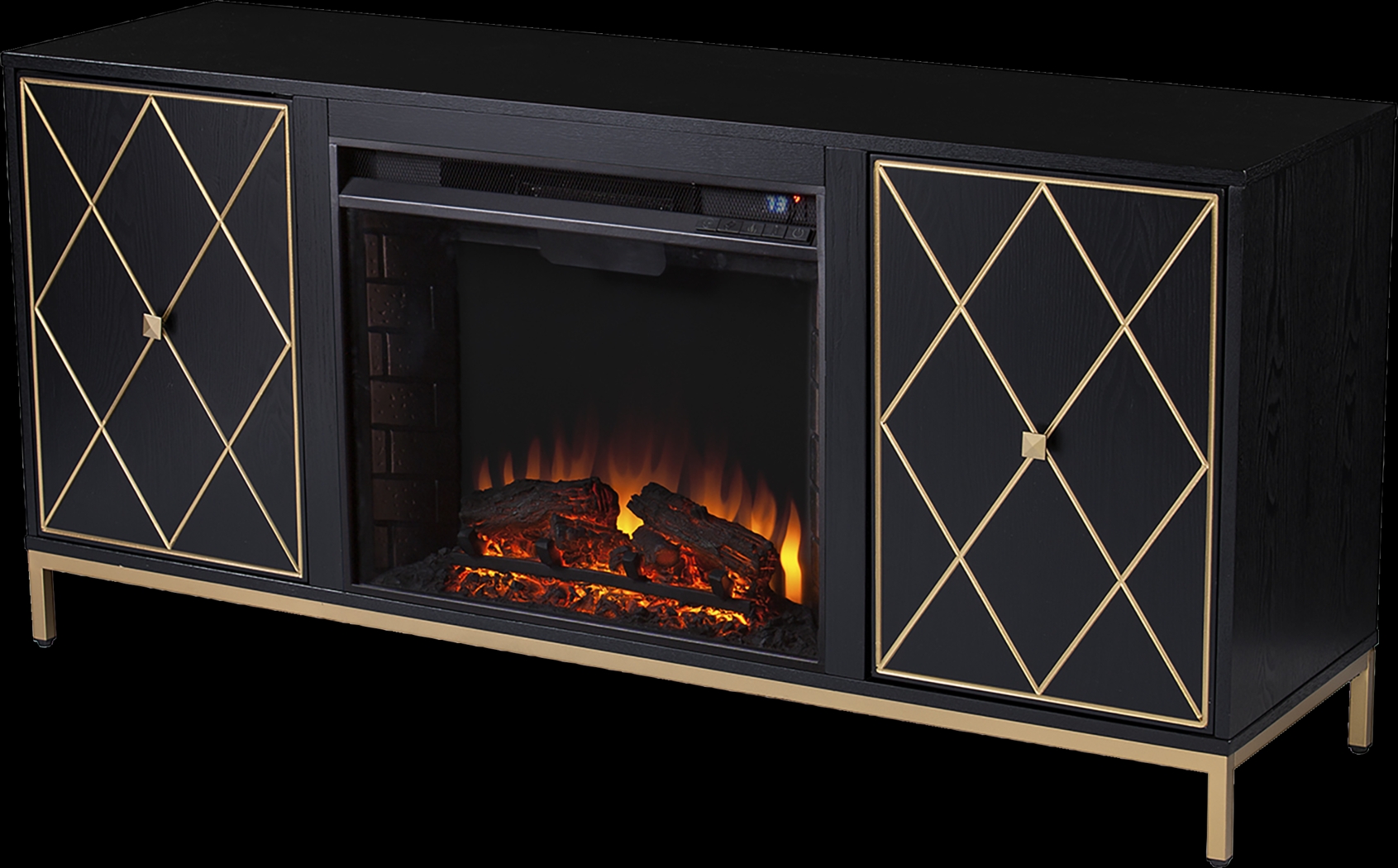 Tattershal II Black 58 in. Console, With Electric Fireplace - Thumbnail - Image 1