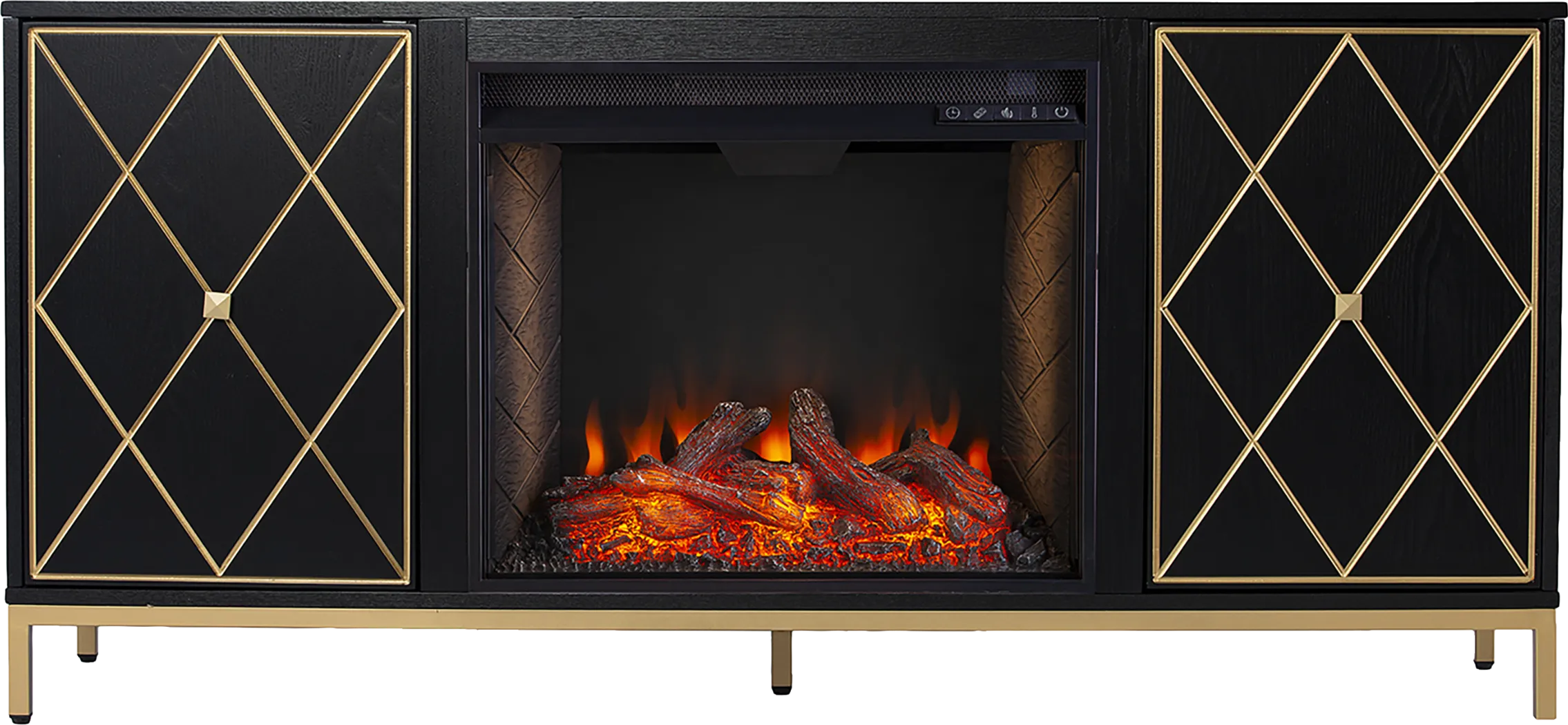 Tattershal III Black 58 in. Console, With Smart Electric Fireplace - Image 9