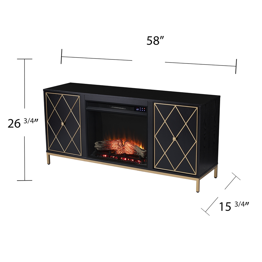 Tattershal IV Black 58 in. Console, With Touch Panel Electric Fireplace - Thumbnail - Image 3