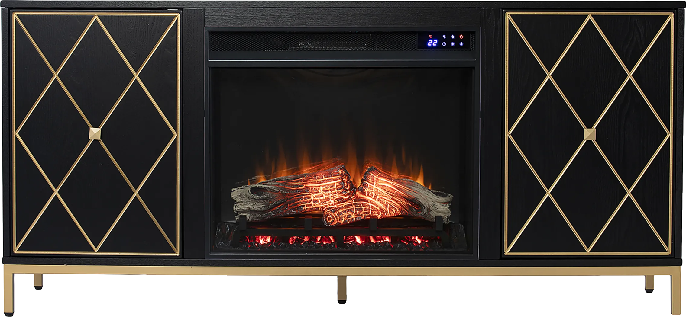Tattershal IV Black 58 in. Console, With Touch Panel Electric Fireplace - Image 9