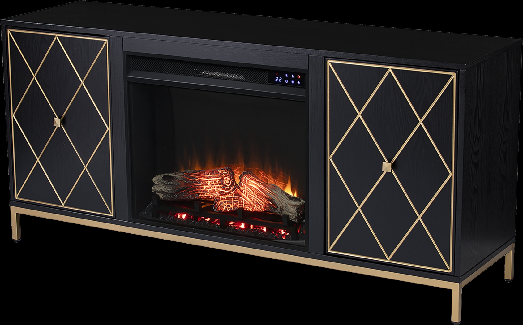 Tattershal IV Black 58 in. Console, With Touch Panel Electric Fireplace - Thumbnail - Image 1