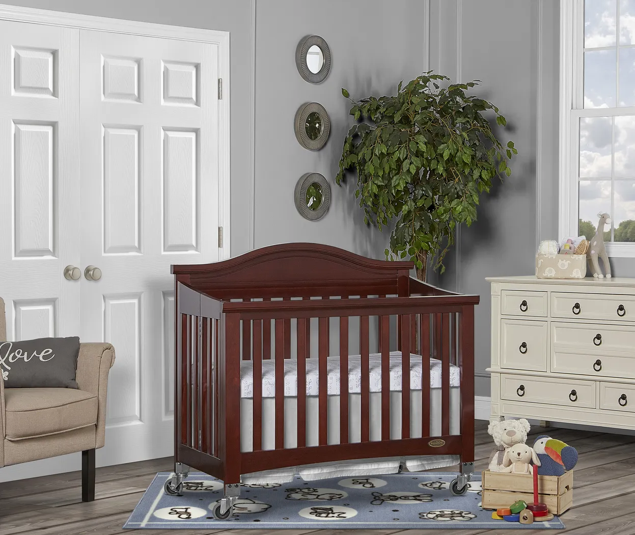 Tavia Espresso Mini Folding Portable Crib - Thumbnail - Image 9