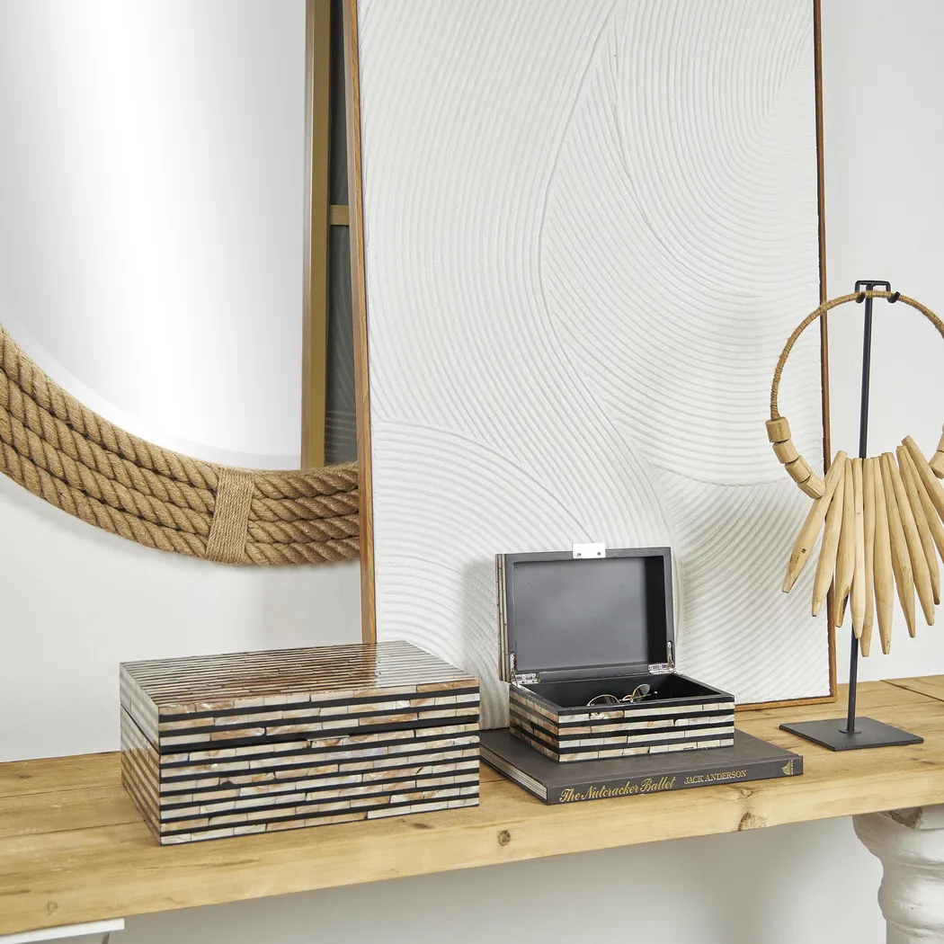 Tawam Beige Decorative Box, Set of 2 - Thumbnail - Image 2