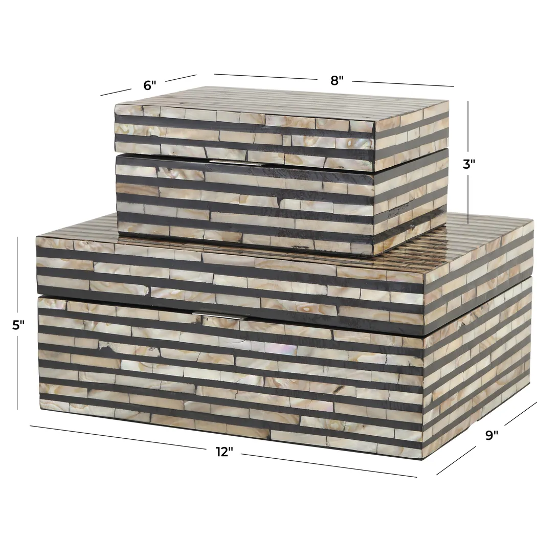 Tawam Beige Decorative Box, Set of 2 - Thumbnail - Image 5