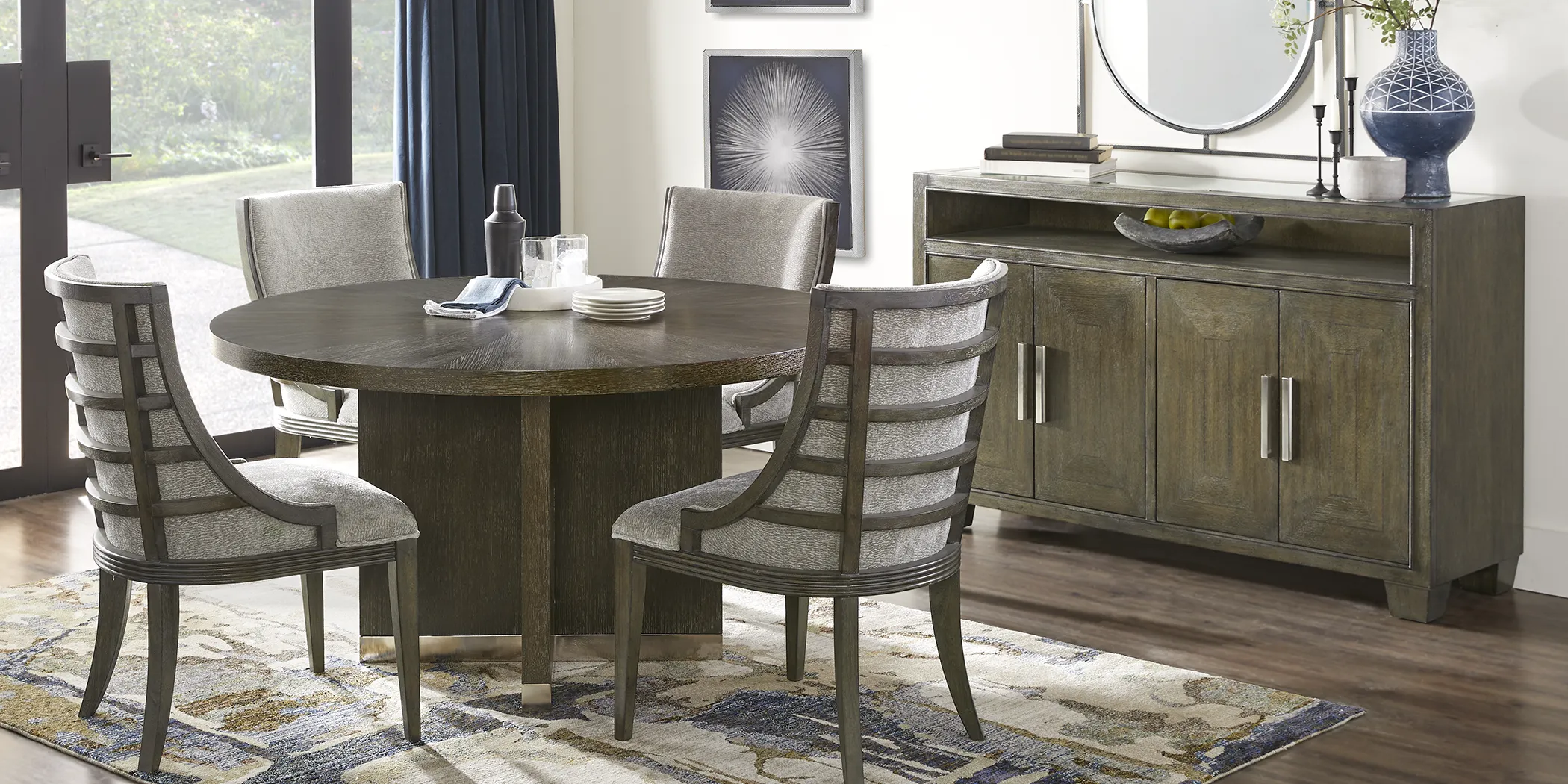 Taylor Trace Brown 8 Pc Round Dining Room - Thumbnail - Image 1
