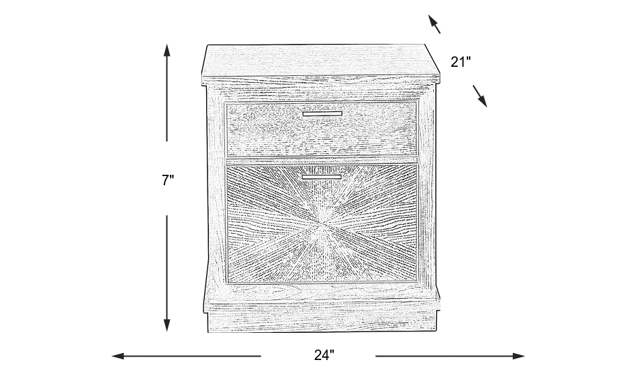 Dimension Image. Please refer to the Dimension Tab on this page for dimension details.