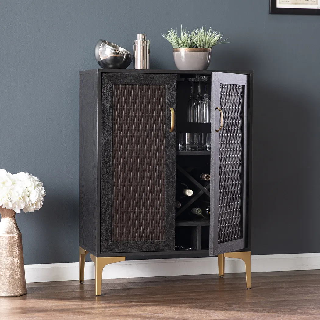 Tazwell Black Bar Cabinet - Image 9