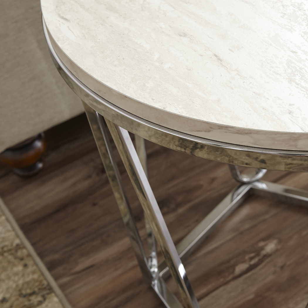 Teaberry White Side Table - Thumbnail - Image 3
