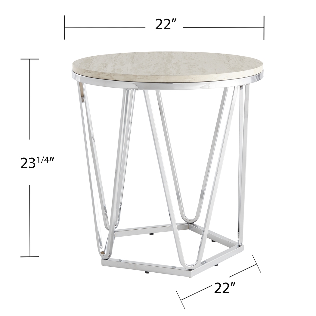 Teaberry White Side Table - Thumbnail - Image 5