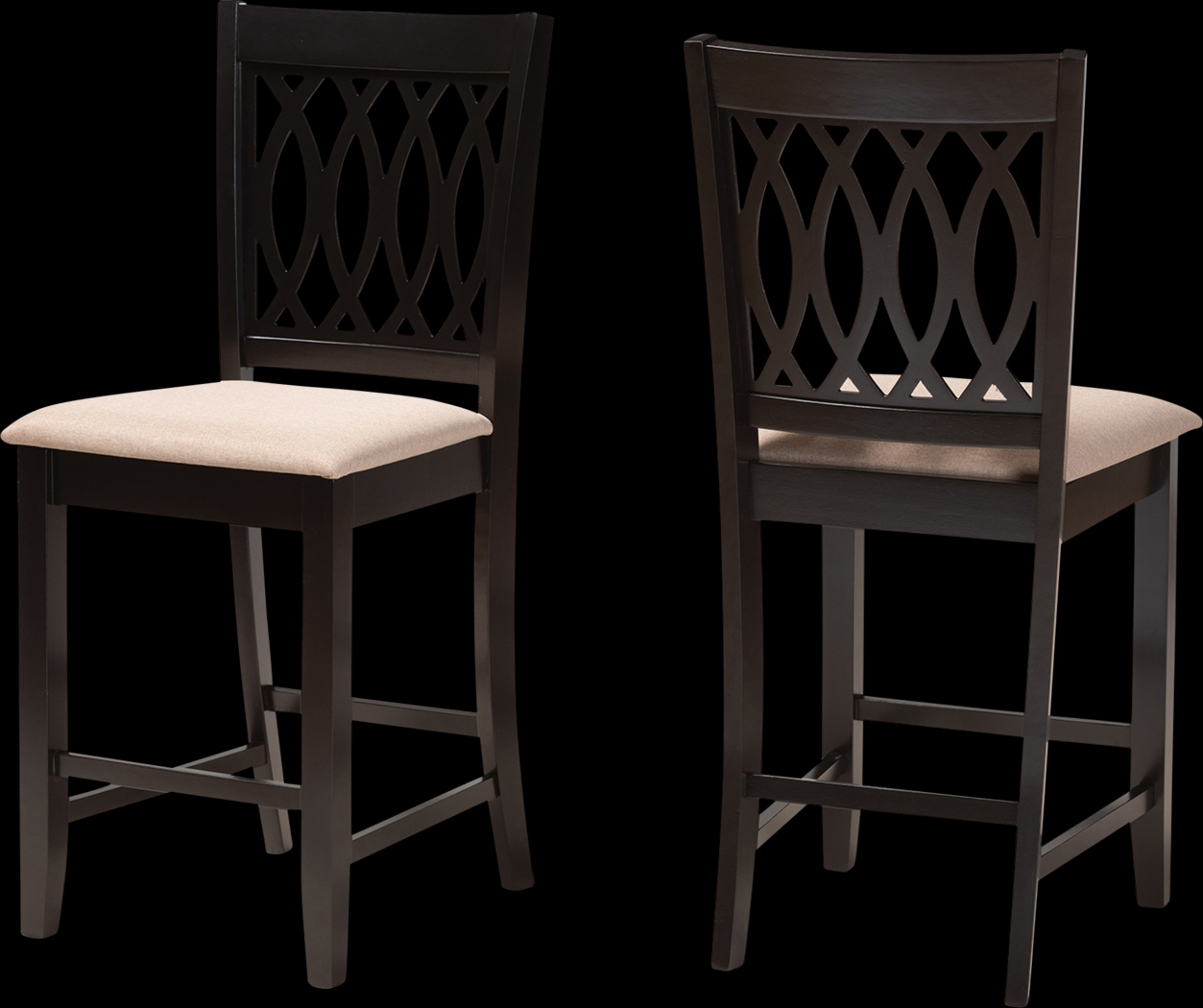 Teconnett Beige Counter Stool, Set of 2 - Thumbnail - Image 1