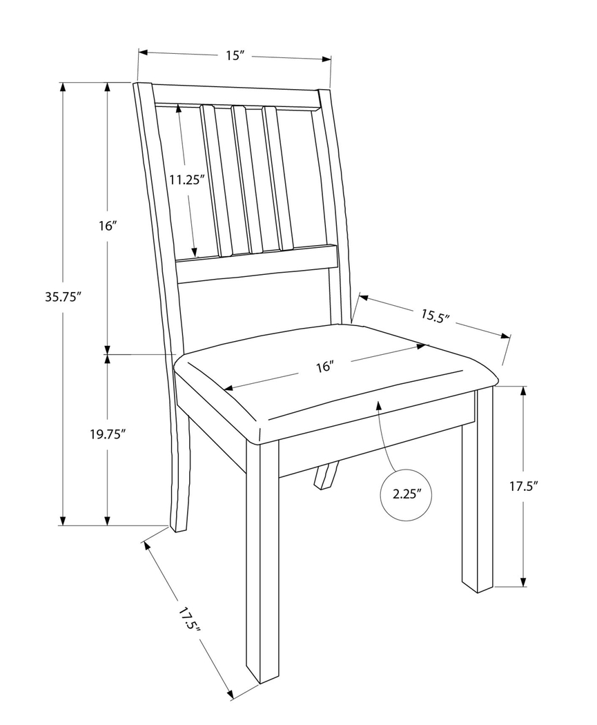 Teegreen Brown Dining Chair, Set of 2 - Thumbnail - Image 4