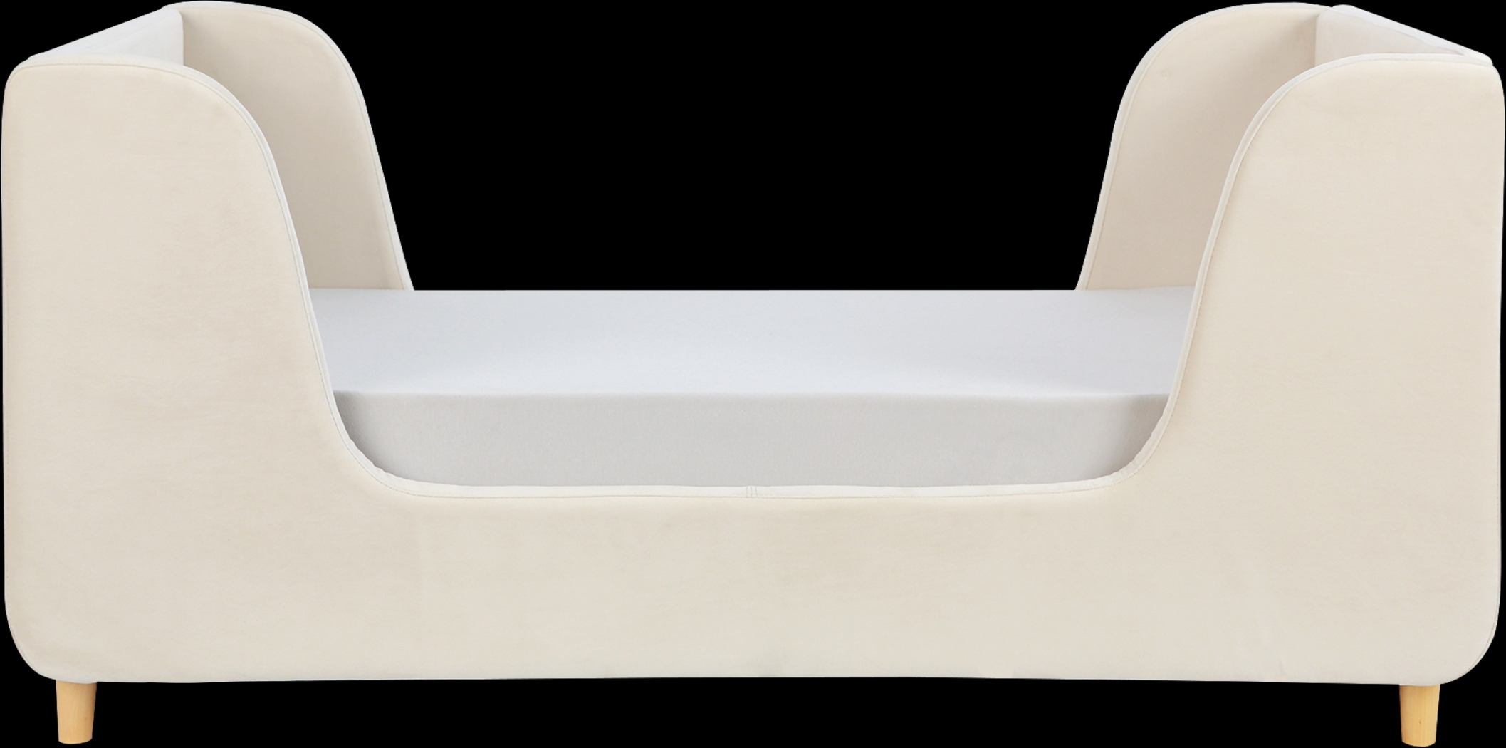 Tegen Almond Upholstered Toddler Bed - Thumbnail - Image 2