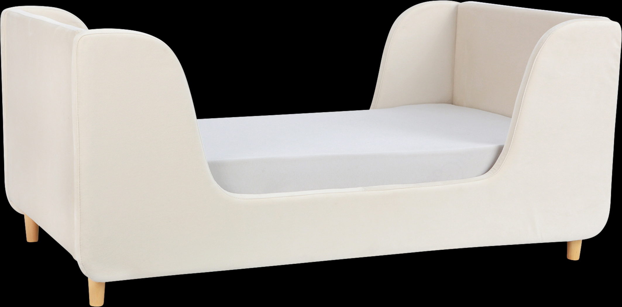 Tegen Almond Upholstered Toddler Bed - Thumbnail - Image 1