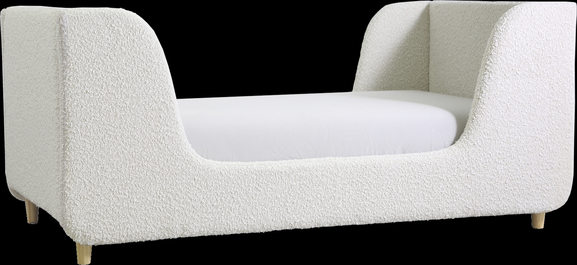 Tegen White Boucle Toddler Bed - Thumbnail - Image 1