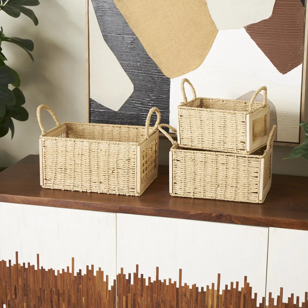 Tehes Brown Basket, Set of 3 - Thumbnail - Image 2