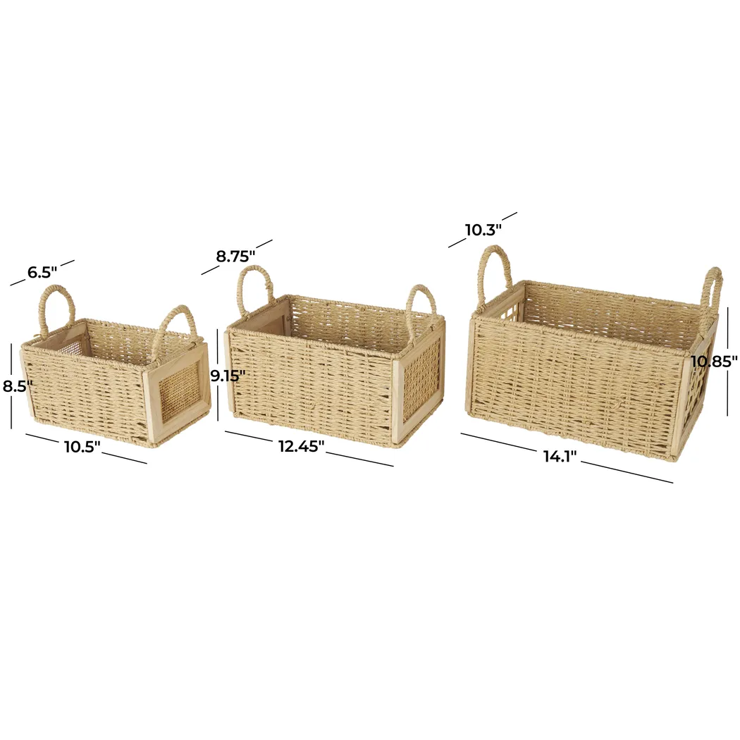 Tehes Brown Basket, Set of 3 - Thumbnail - Image 4
