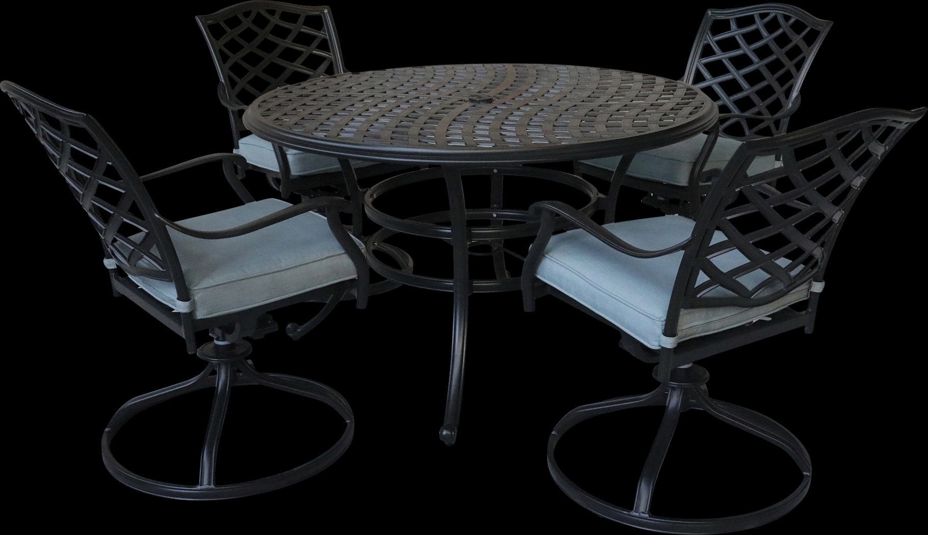 Telese Espresso 5 Pc Outdoor Round Dining Set - Thumbnail - Image 1