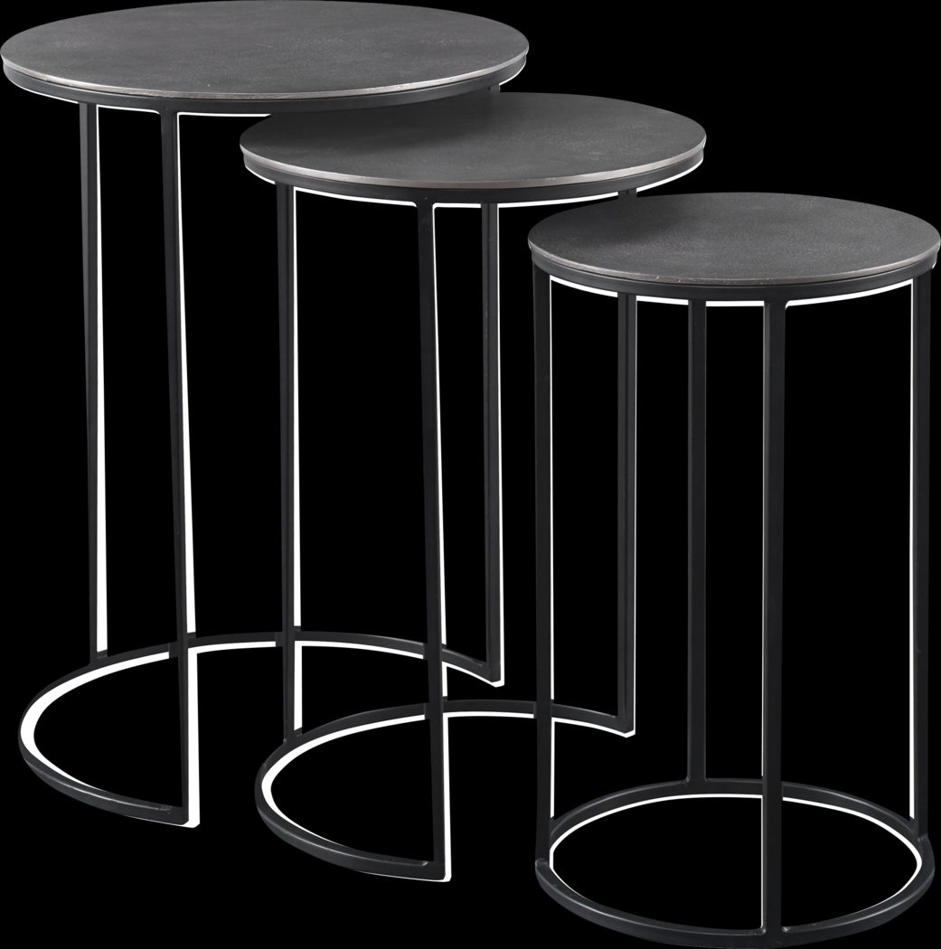 Telfair Black Nesting Table, Set of 3 - Thumbnail - Image 1
