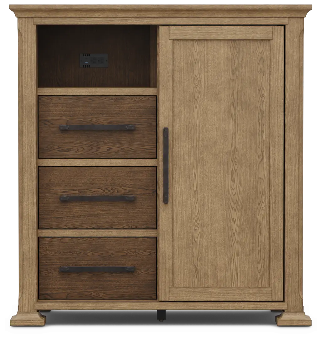 brown door chest