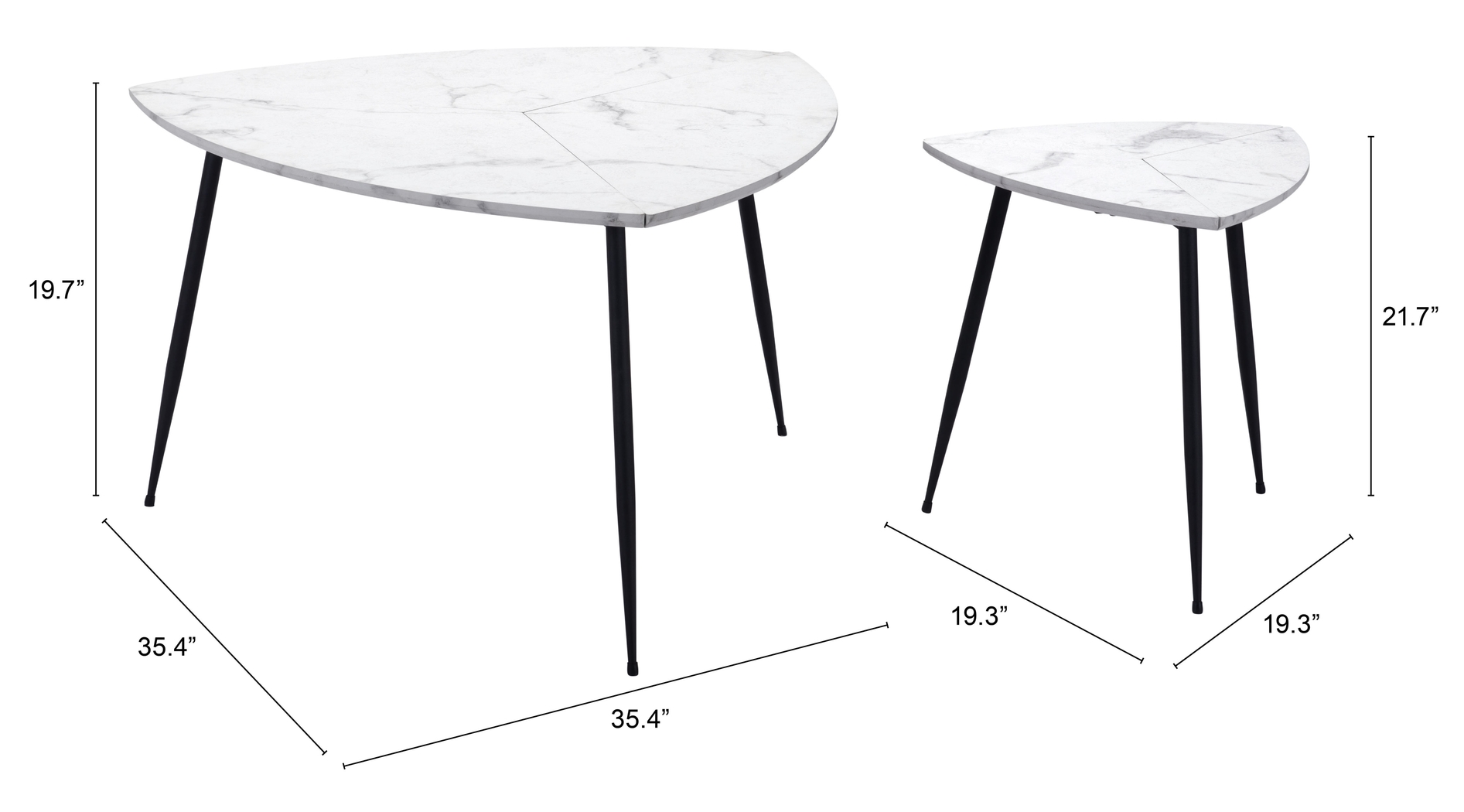 Tellury White Accent Table, Set of 2 - Thumbnail - Image 9