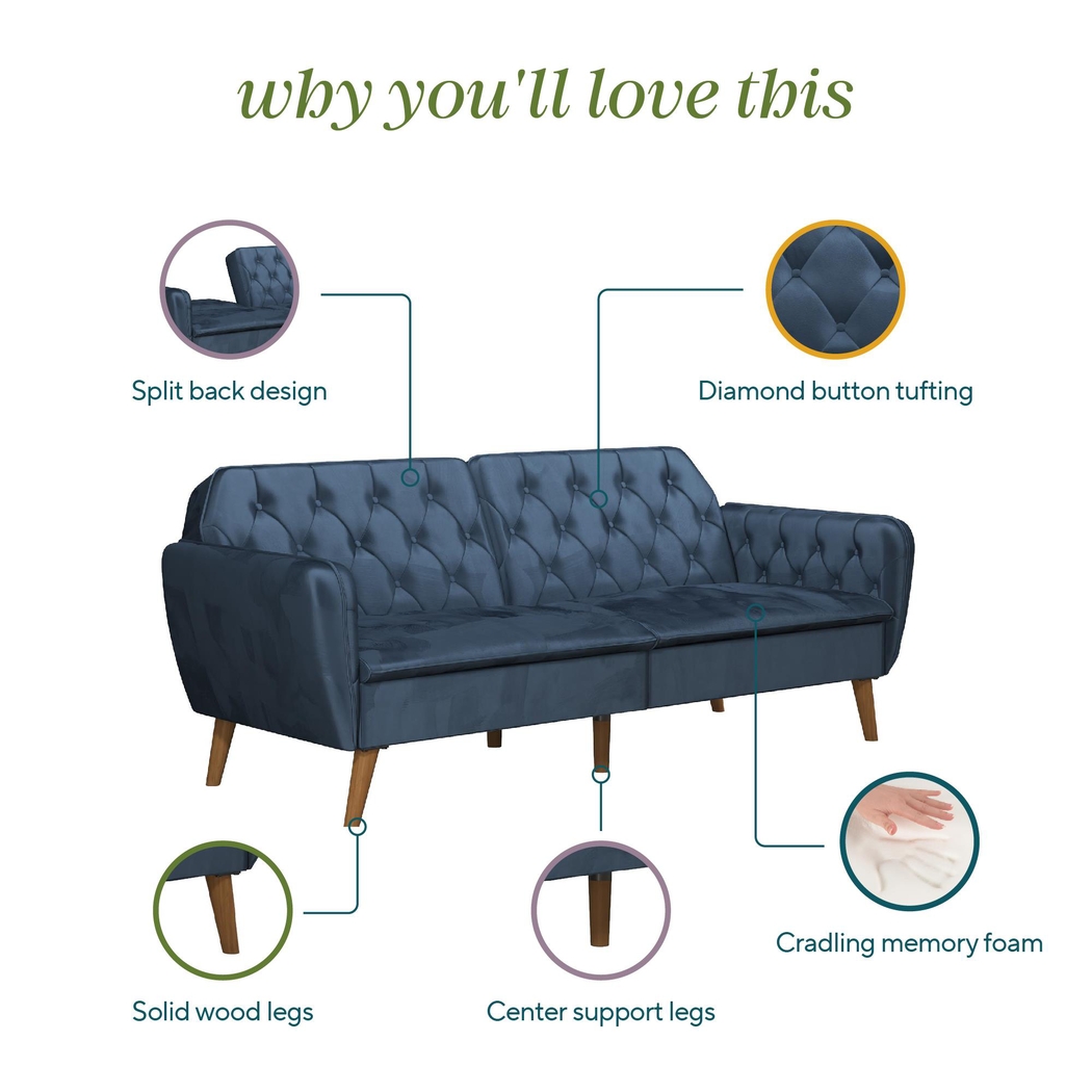 Telora II Blue Futon - Thumbnail - Image 6