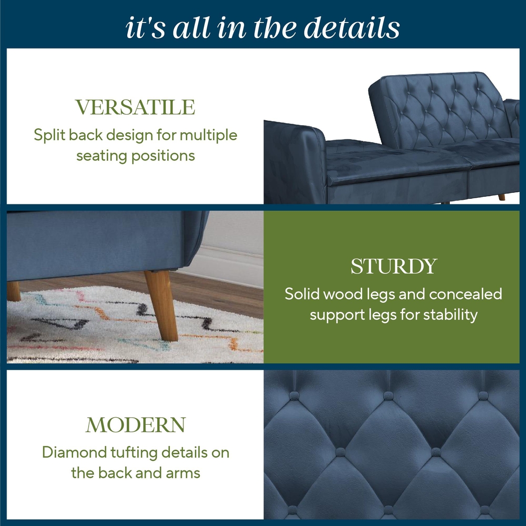 Telora II Blue Futon - Thumbnail - Image 7