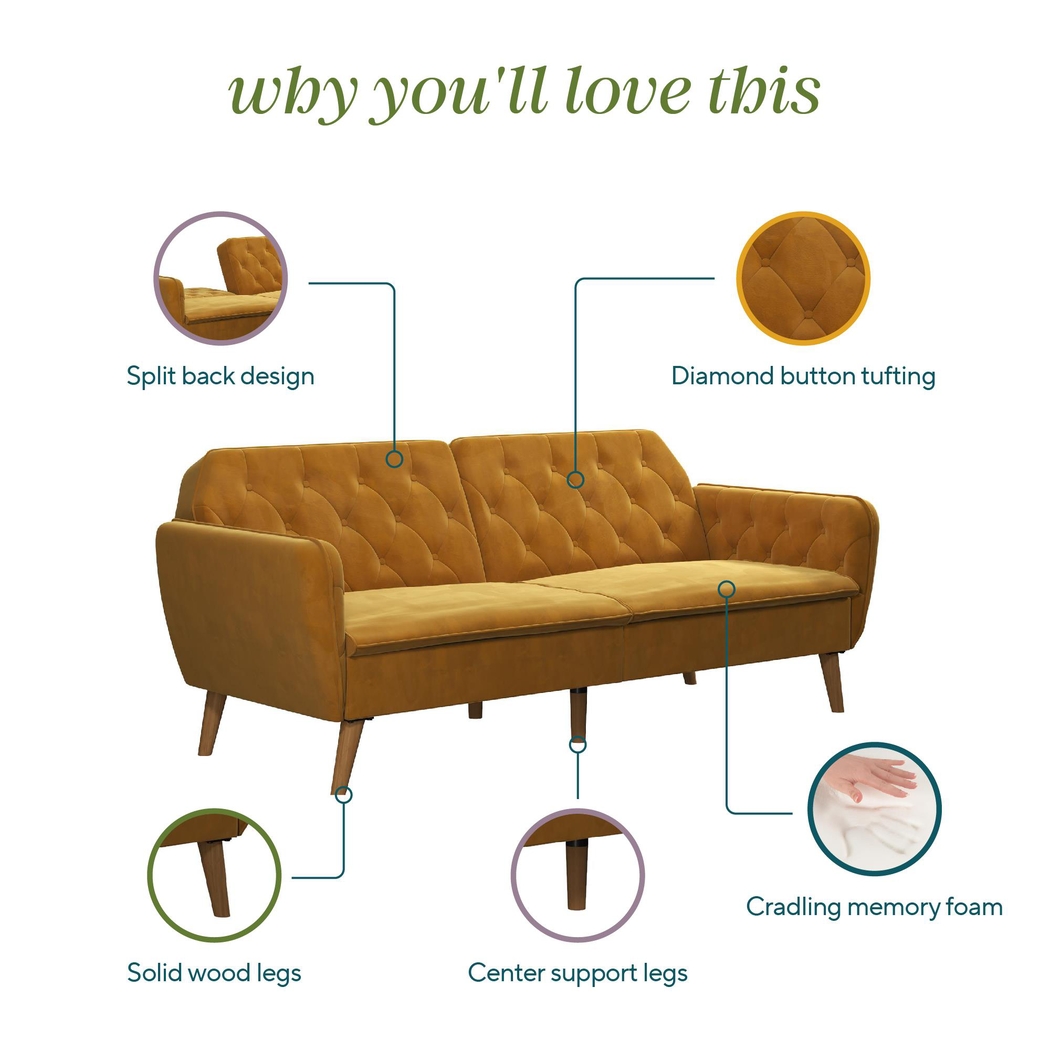 Telora II Mustard Futon - Thumbnail - Image 6