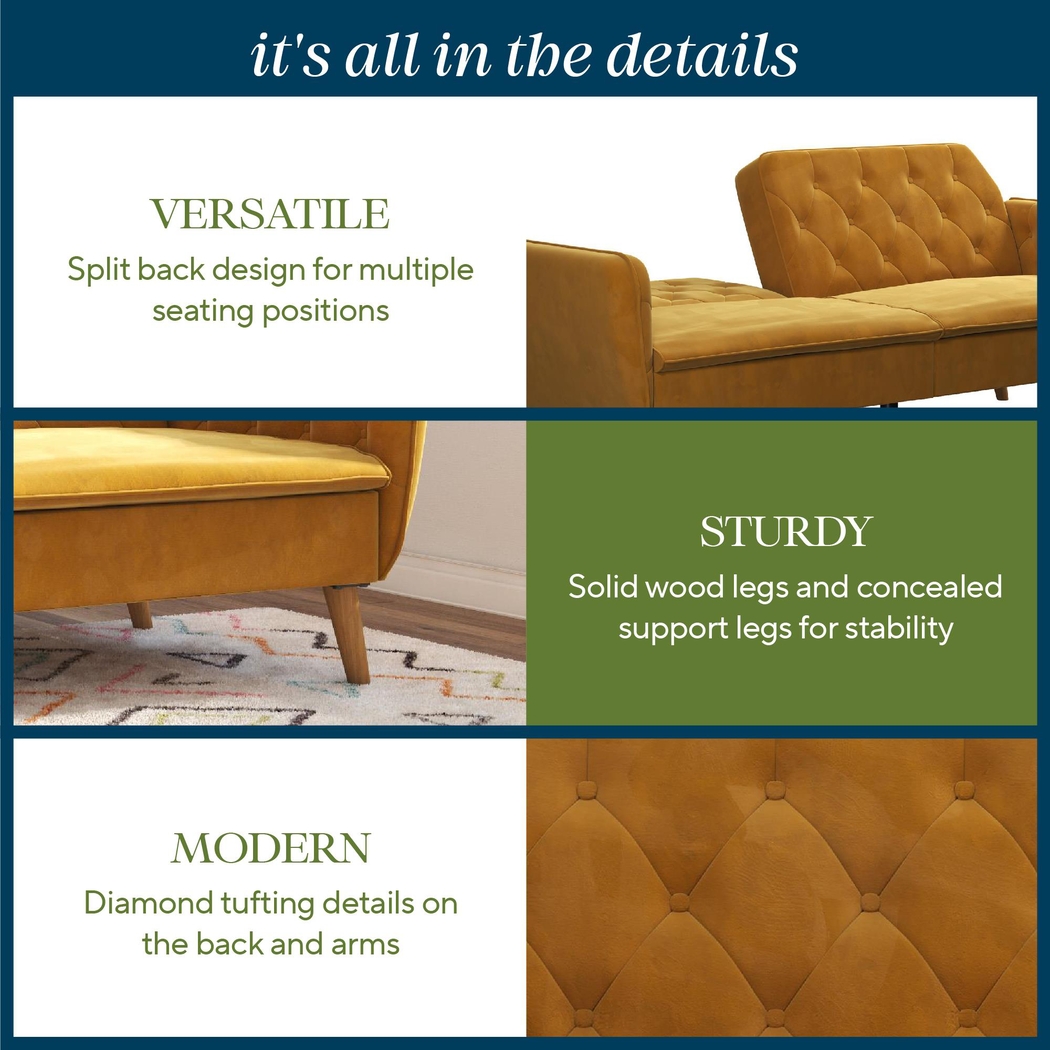 Telora II Mustard Futon - Thumbnail - Image 7