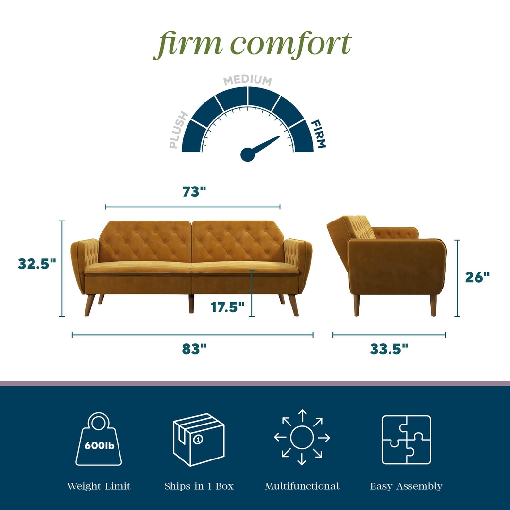 Telora II Mustard Futon - Thumbnail - Image 8